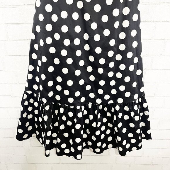 Hutch for Anthropologie Black & White Polka Dot Strapless Dress with Bow Size 4P - Picture 6 of 13